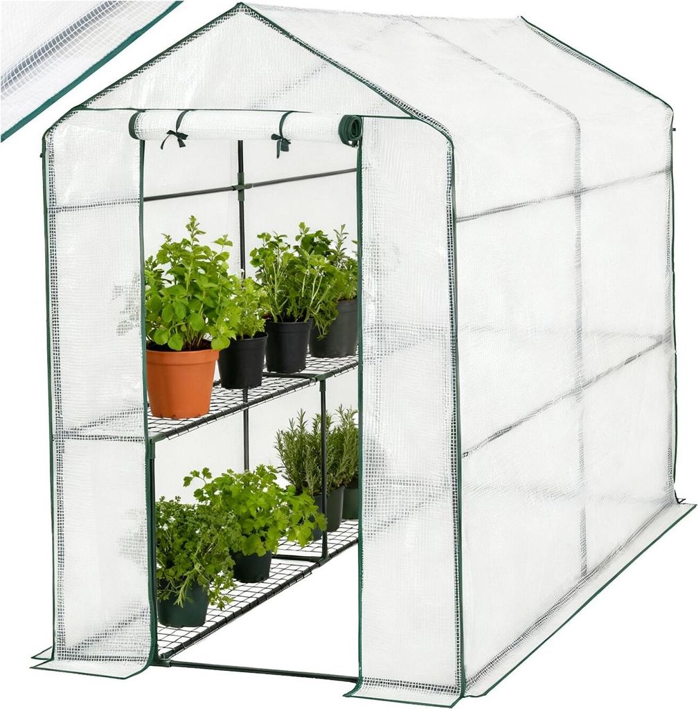 tectake® Foliengewächshaus Andrea 3,6 m³, mit 4 Regalebenen Produktbild 