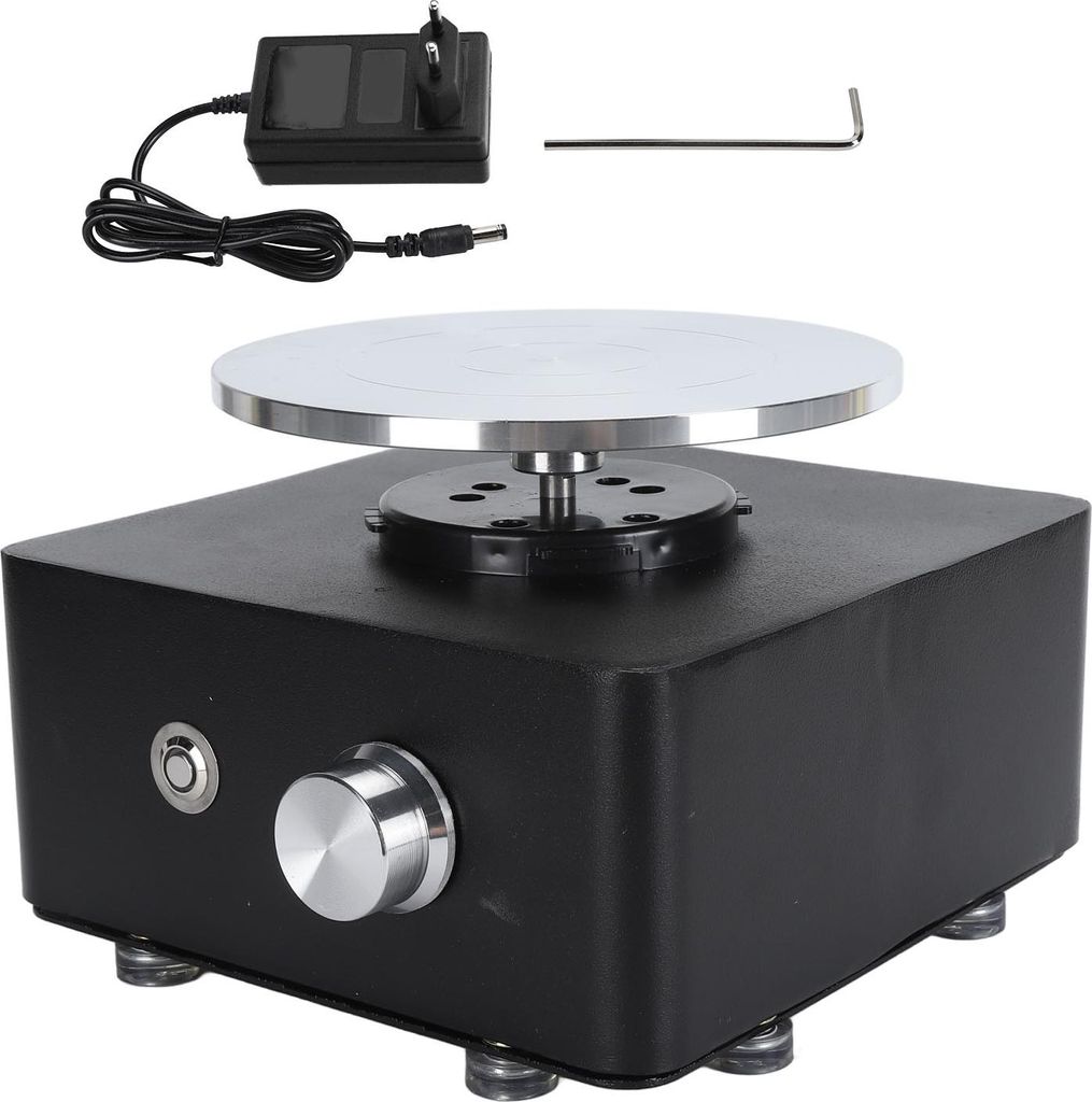 Mini Pottery Wheel Kit 0‐180 U / min einstellbarer Kinder Keramikzeichnung mit abnehmbarem Plattscheibenschwarz 100‐240V EU -Stecker