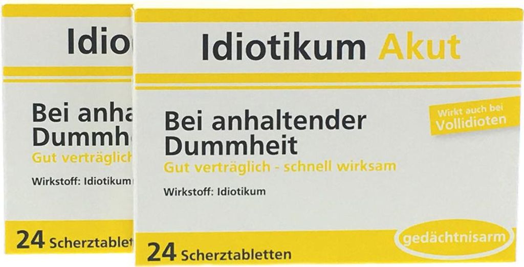 Scherztabletten Idiotikum Akut - Bei anhaltender Dummheit - Produktbild 