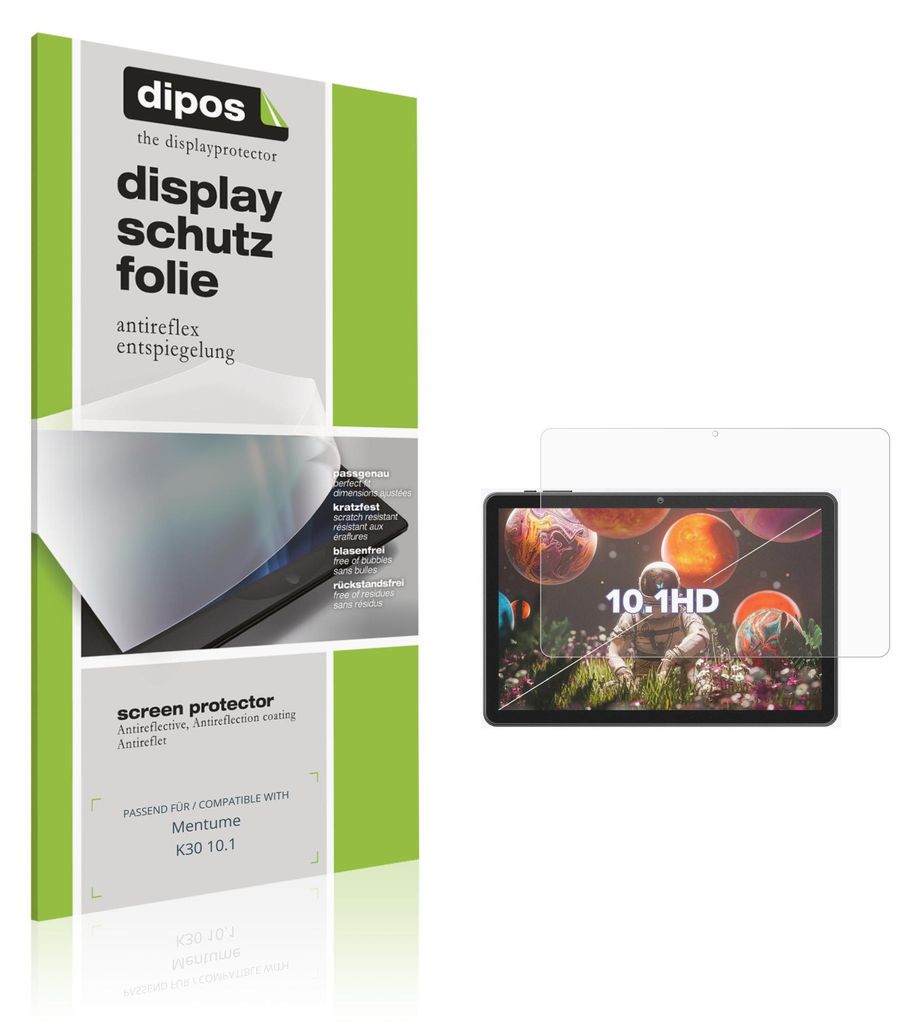 2x Schutzfolie für Mentume K30 10.1 matt Displayschutzfolie Folie Display Schutz dipos
