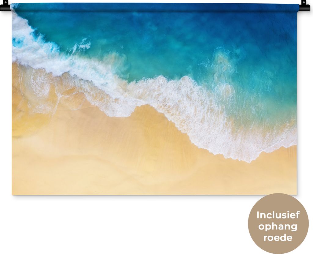 MuchoWow Wandteppich Wandbehang Strand - Meer - Golf - Sand 90x60 cm Tapisserie Dekoration Wandtuch - Wandskulpturen - Bildteppich