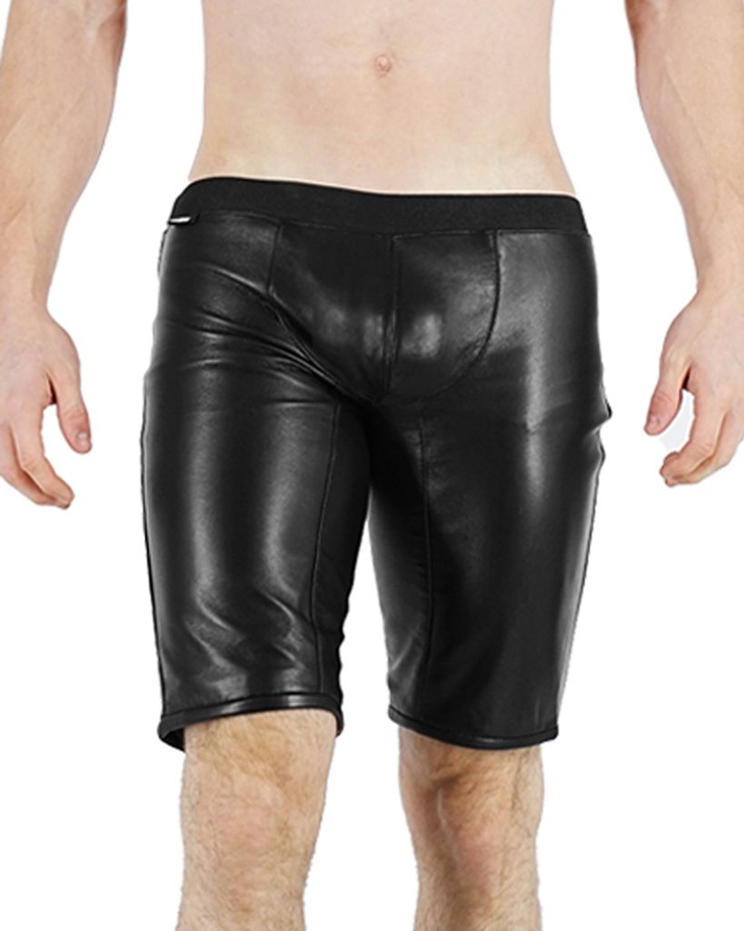 Bockle Long Leather Lamm Boxer kurze Lederhose Leder Shorts , 4XL