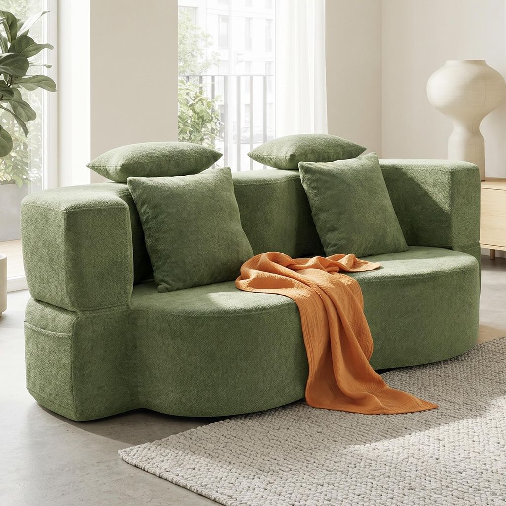 Sofa 3-Sitzer mit Schlaffunktion, 196 cm Komfortables Produktbild 