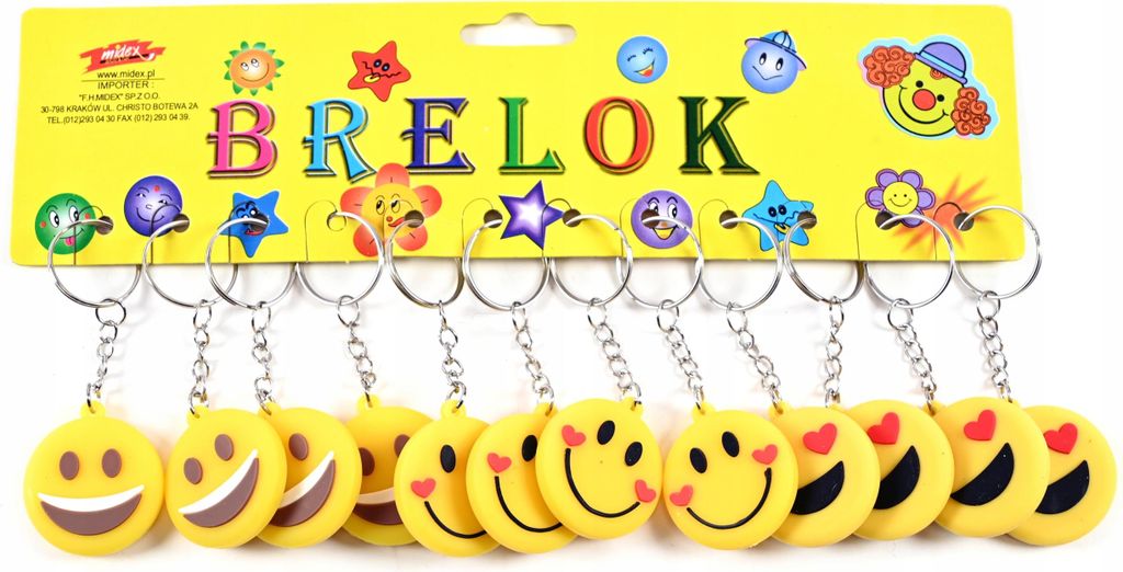 Emoji-Smileys Gelber Schlüsselanhänger Geschenk Für Kinder Produktbild 