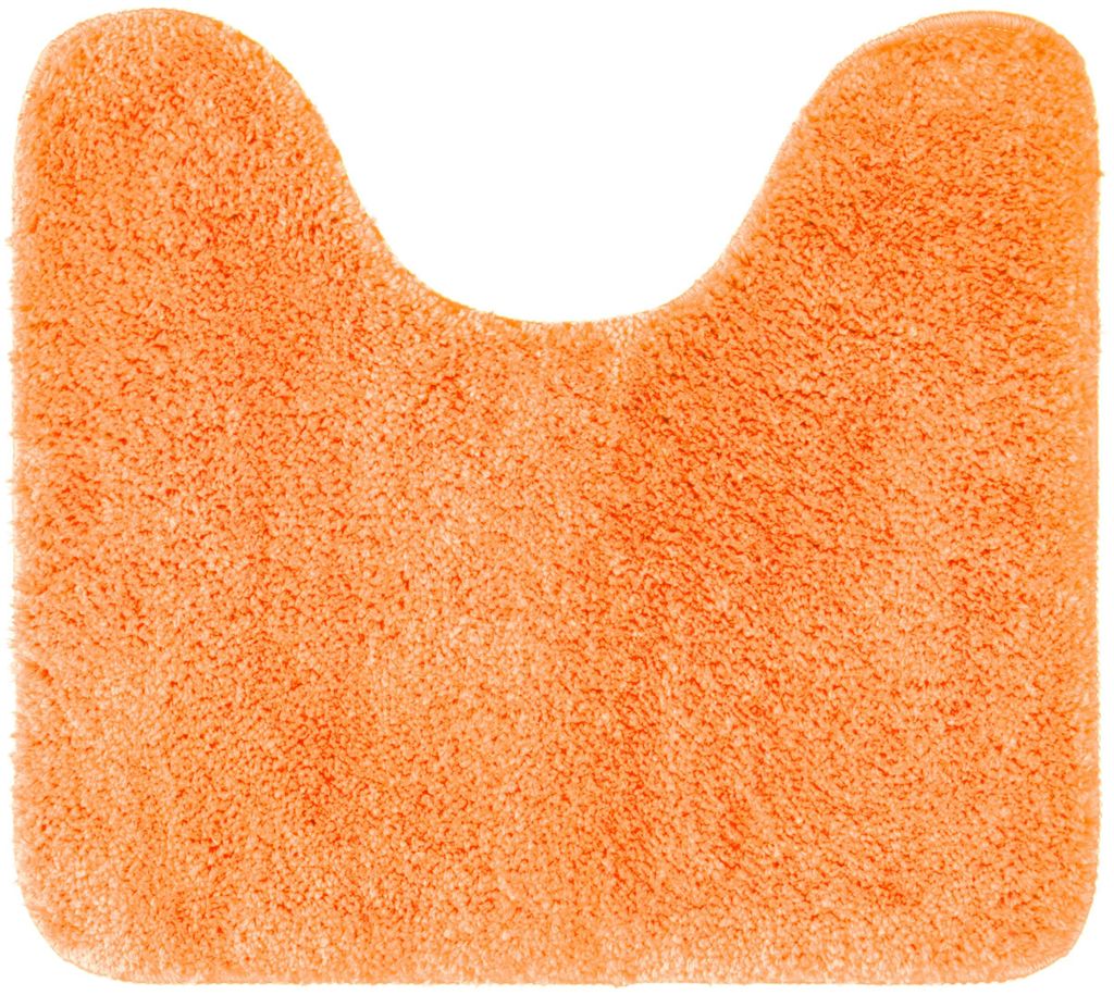 WC-Matte 45x50 cm mit Aussparung, aus weichem Mikrofaserstoff, rutschfeste Badematte für die Toilette, WC-Orange