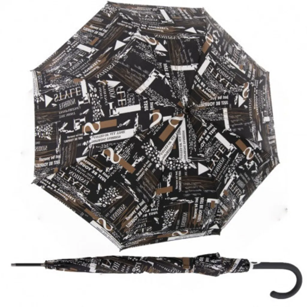 Doppler Parapluie Canne Fiber Flex AC Scribble Black - Noir Résistant