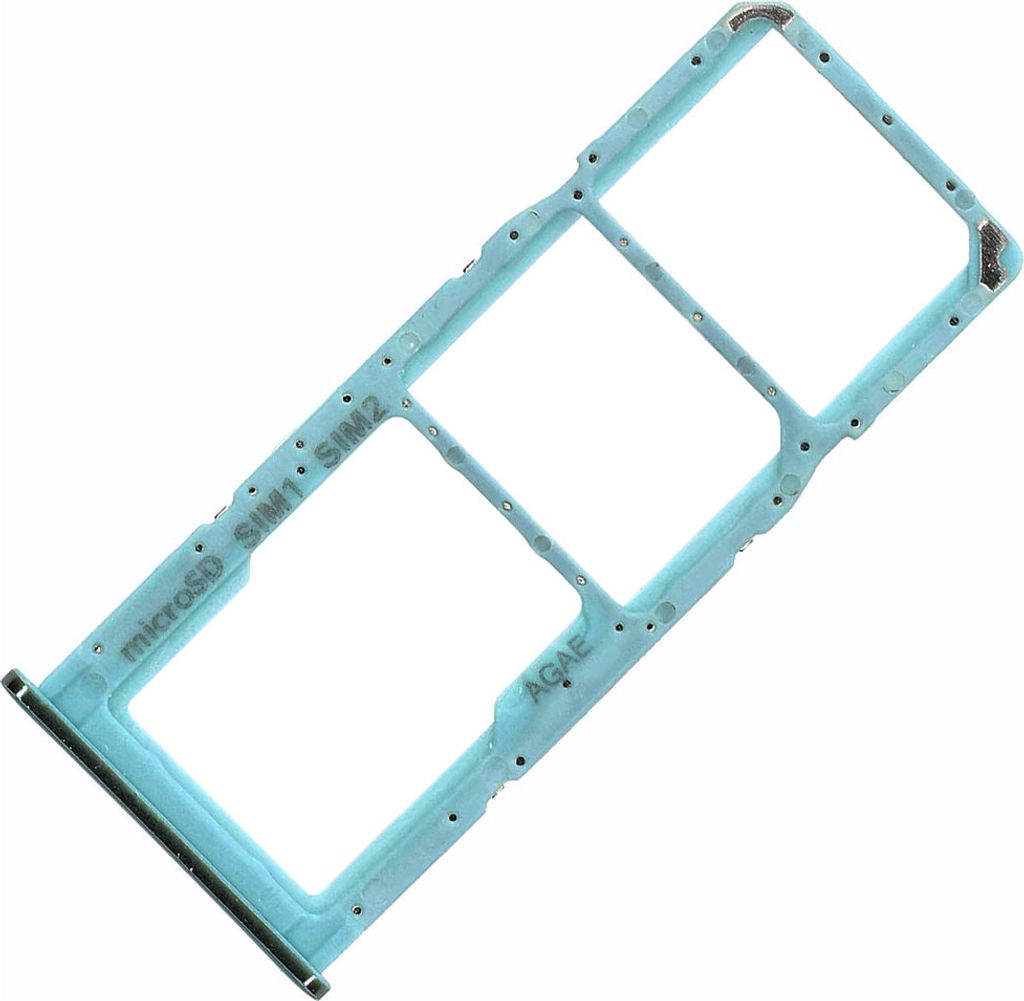 Dual SIM Kartenhalter und Micro-SD Card Fach für Samsung Galaxy A71, Original Ersatzteil, Blau