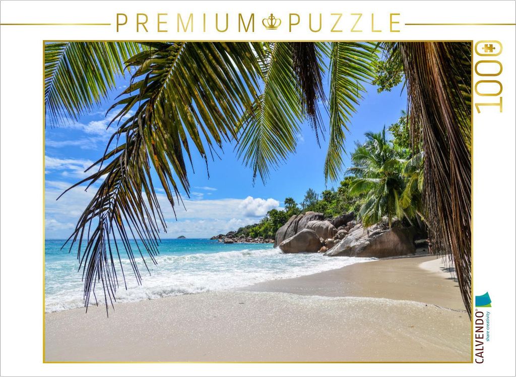 CALVENDO Puzzle Anse Lazio auf Praslin | 1000 Teile Lege-Größe 64x48cm Foto-Puzzle für glückliche Stunden