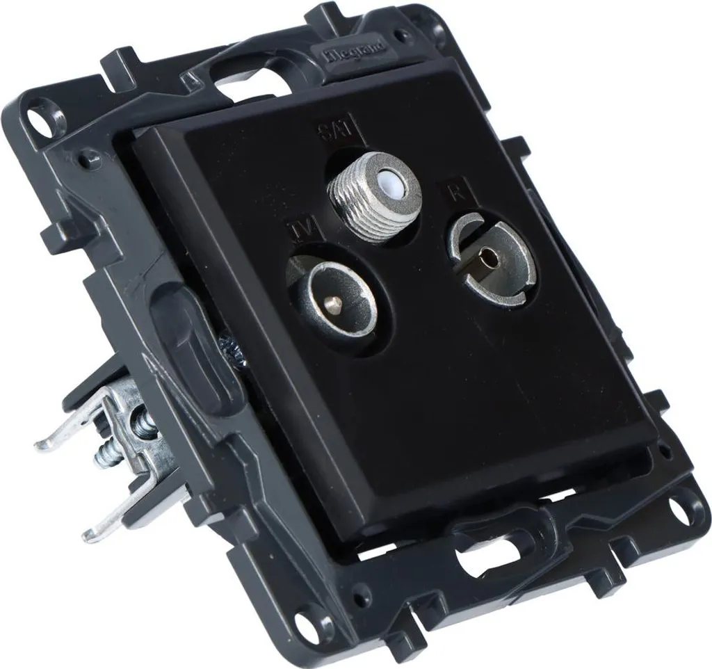 Prise TV-R-SAT Noire NILOE STEP Haute Performance 1,5 dB Installation