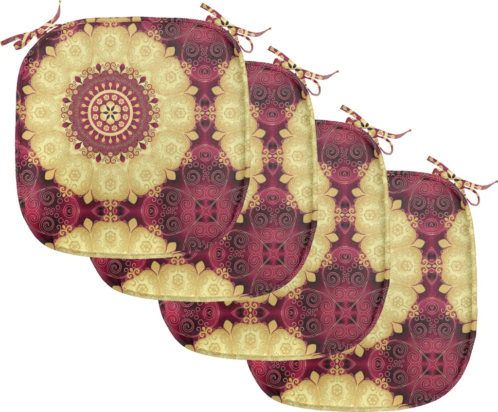 Cuscini Sedie Mandala Barocco ABAKUHAUS Viola Impermeabili 4pz