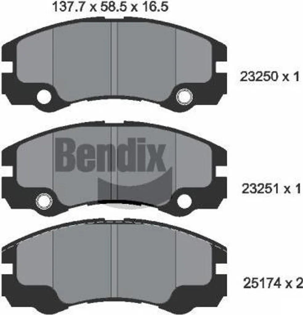 BPD1953 Bendix Jeu de Plaquettes de Frein à Disque OE 1605002 Frontera B