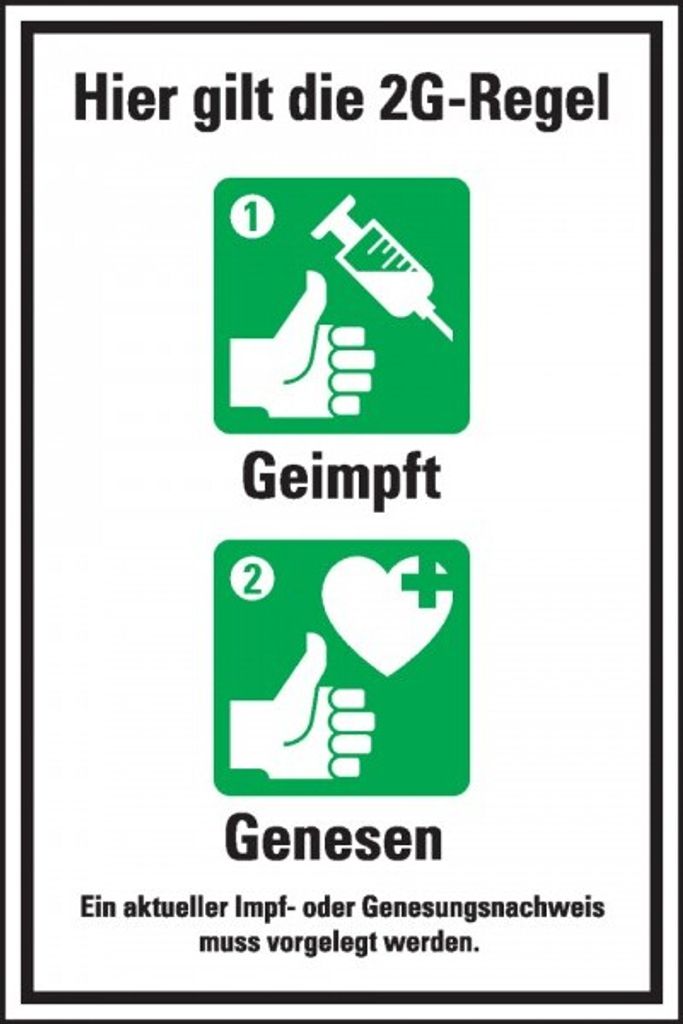 Dreifke Hinweisschild Hier gilt die 2G-Regel, Kunststoff, 200x300mm