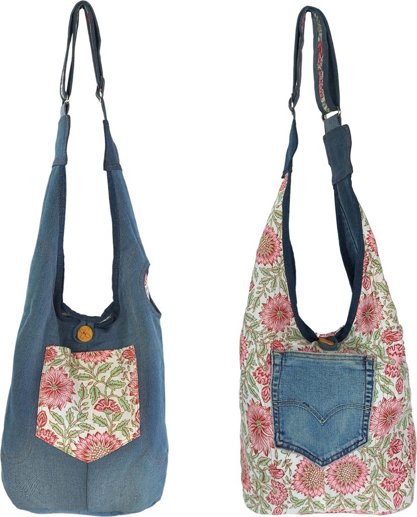 Sunsa Damen Tasche Umhängetasche, Groß Baumwolle/ Jeans Hobo Bag, Crossbody Bags for Women, Schultertasche lässig Damentasche Boho Stoffbeutel, ...