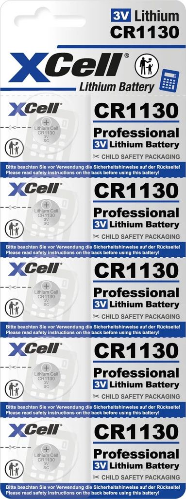 XCell Lithium knoopcel CR1130, verpakking van 5 stuks, Productafbeelding 