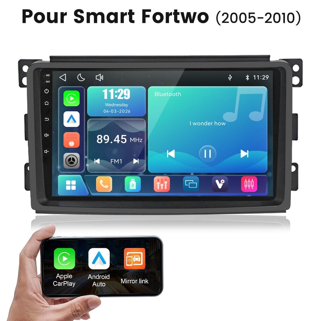 Autoradio Junsun pour Benz Smart Fortwo (2005-2010) – Image du produit 