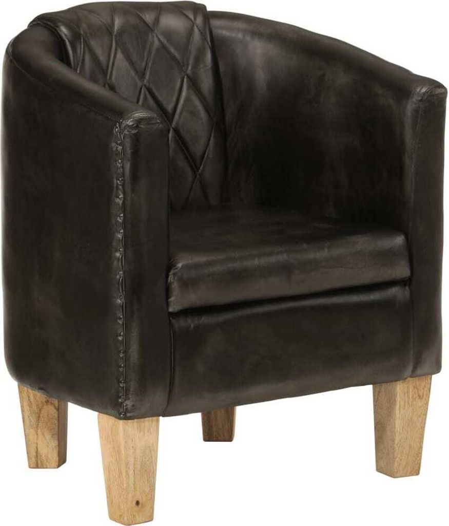 Clubsessel Grau Echtleder