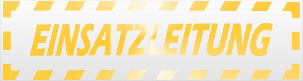 Kiwistar Einsatzleitung gestreift Magnetschild Schild magnetisch - 45cm Gelb - reflektierend - Magnetfolie für Auto PKW Kfz