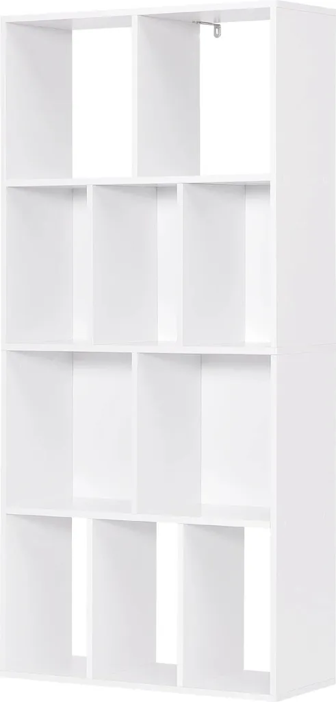 Étagère bibliothèque gain de place pour salon et bureau 10 cases Blanc