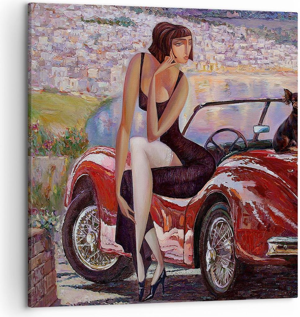 Bild auf Leinwand - Leinwandbild - frau modern - 50x50cm - Wand Bild - Wanddeko - Wandbilder - Leinwanddruck - Bilder - Kunstdruck - Wanddekoration...