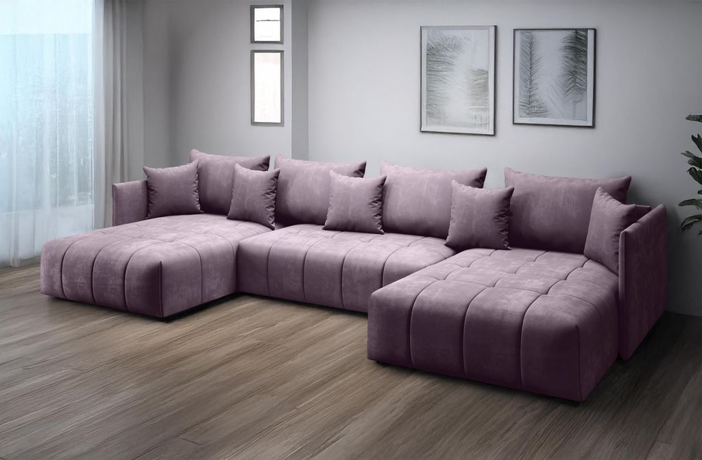 A U-shaped sofa in a modern living room setting.