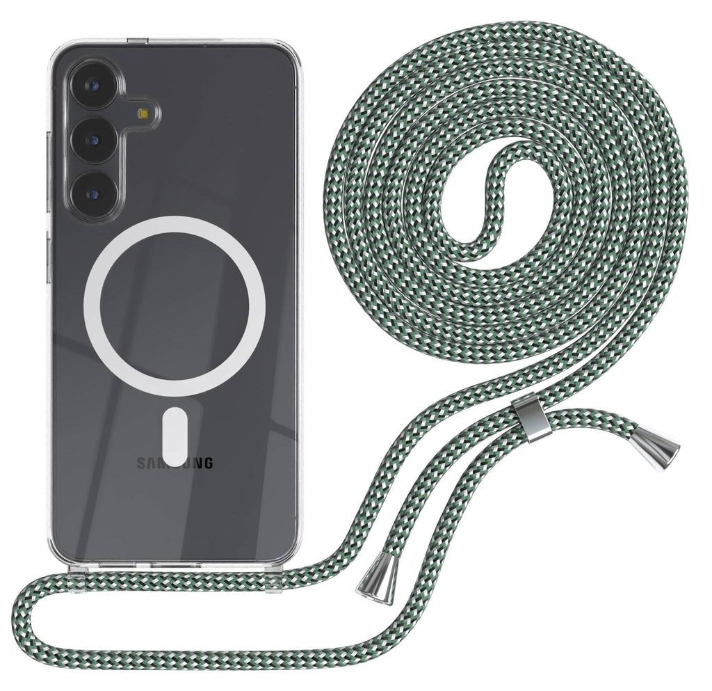 EAZY CASE - Handykette kompatibel mit Samsung Galaxy S25 FE, Kette zum Umhängen, Handyhülle stoßfest, Silikonhülle mit Band, Transparente Hüll...