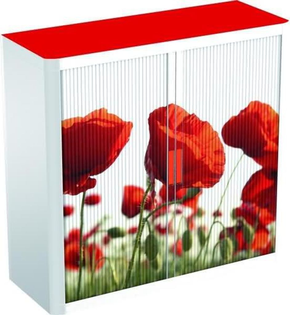 Rollladenschrank easyoffice BxTxH 86x37,5x104cm Mohn