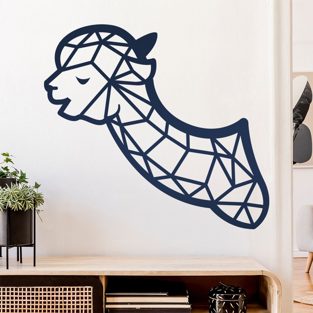 Lama Alpaka Polygon Wandtattoo Wandaufkleber Wall Sticker - Dekoration, Küche, Wohnzimmer, Schlafzimmer, Badezimmer