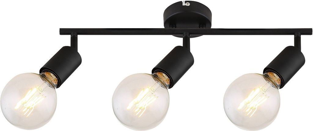 Rabalux 3988 Deckenstrahler 3 Spots Lamar, E27, schwarz, Standard, 49cm