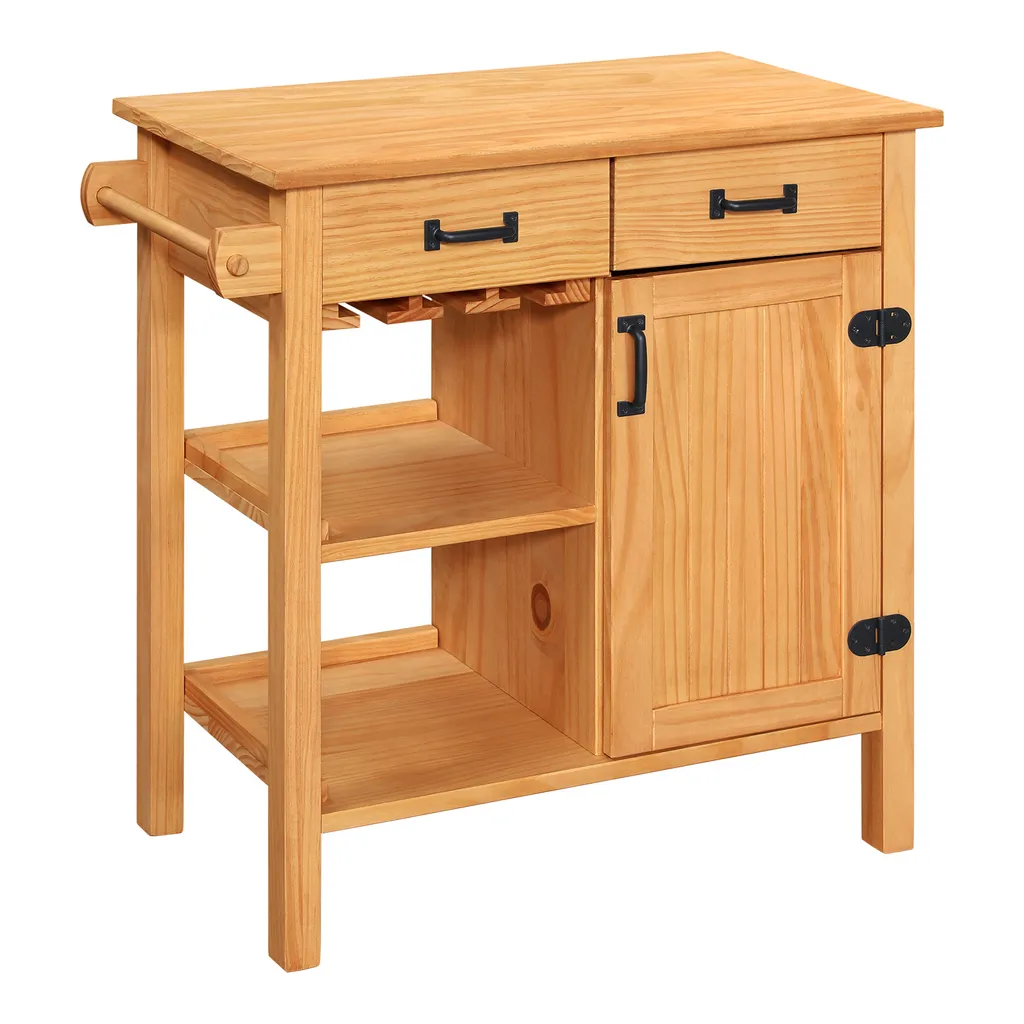 Garde-manger en bois massif ciré OREGANO armoire 4 portes rustique