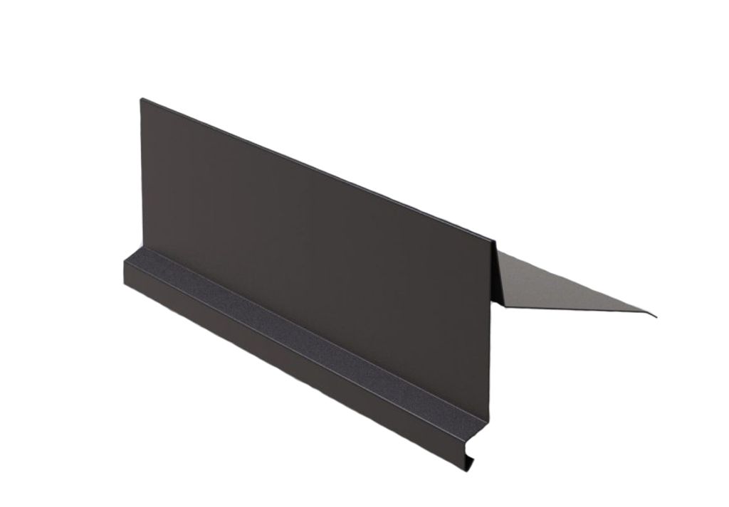 Ortgangblech für Steildach Br. 333 mm, 1 m, Lackiertes Zink, Dunkelbraun RAL 8019