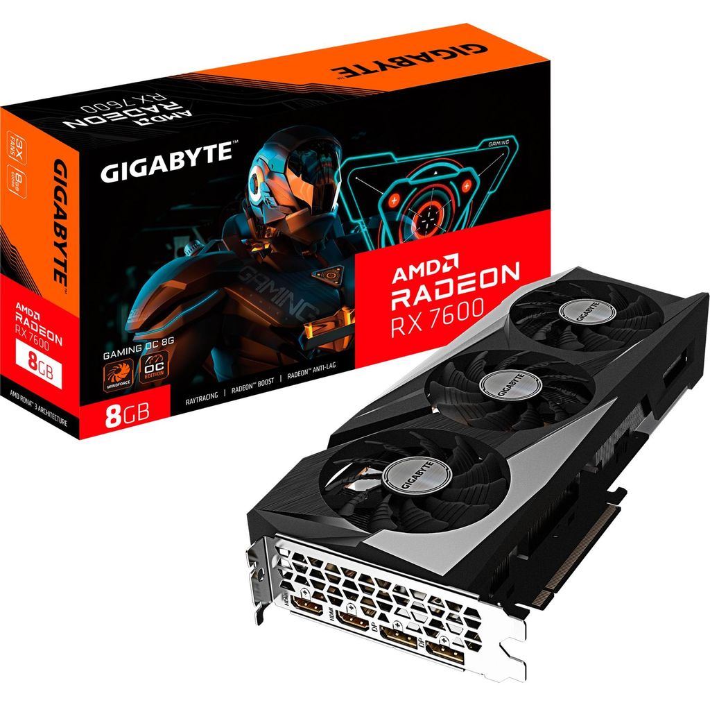 Gigabyte Radeon RX 7600 8GB Gaming OC Grafikkarte Produktbild 