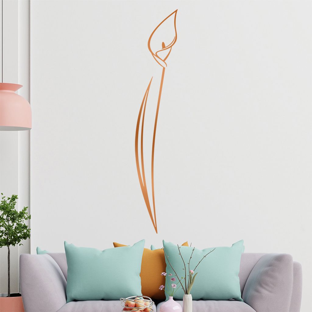 Lilie - Linien Wandtattoo in 6 Größen - Wandaufkleber Wall Sticker - Dekoration, Küche, Wohnzimmer, Schlafzimmer, Badezimmer