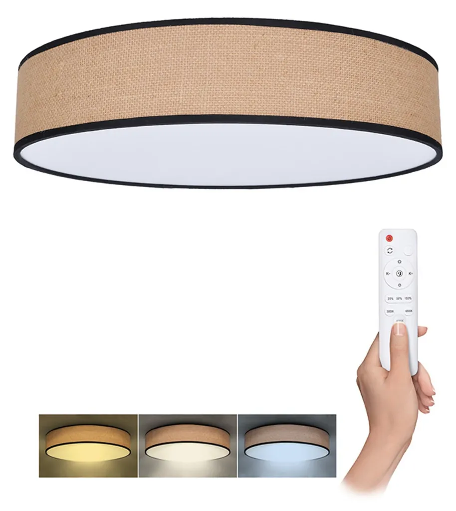 Luminaire LED 60W 4200lm à intensité variable Solight Brownie en rotin - 8