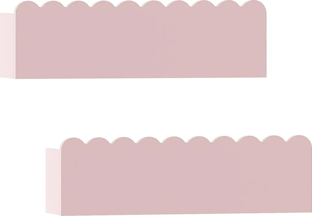 Étagères Vestnes vagues en MDF rose 40x10cm : décoration murale ludique
