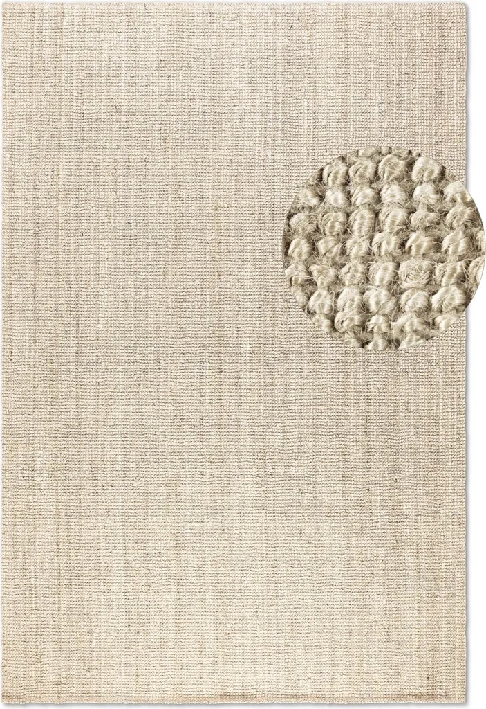 Tapis Jute Bouclé Ivoire 120x170 : Résistant aux Taches et Durable 105973