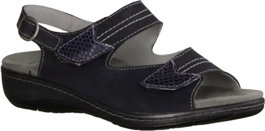 Slowlies 411 Sandaletten Damen Leder Dunkelblau (Größe 35)