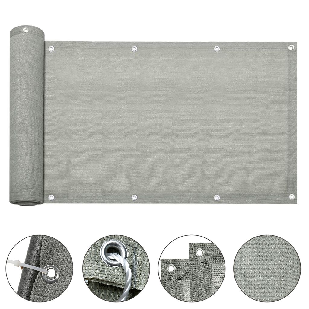 90x600cm Balkon Sichtschutz Balkonbespannung Balkonverkleidung Grau Balkonsichtschutz Windschutz UV-Schutz aus HDPE