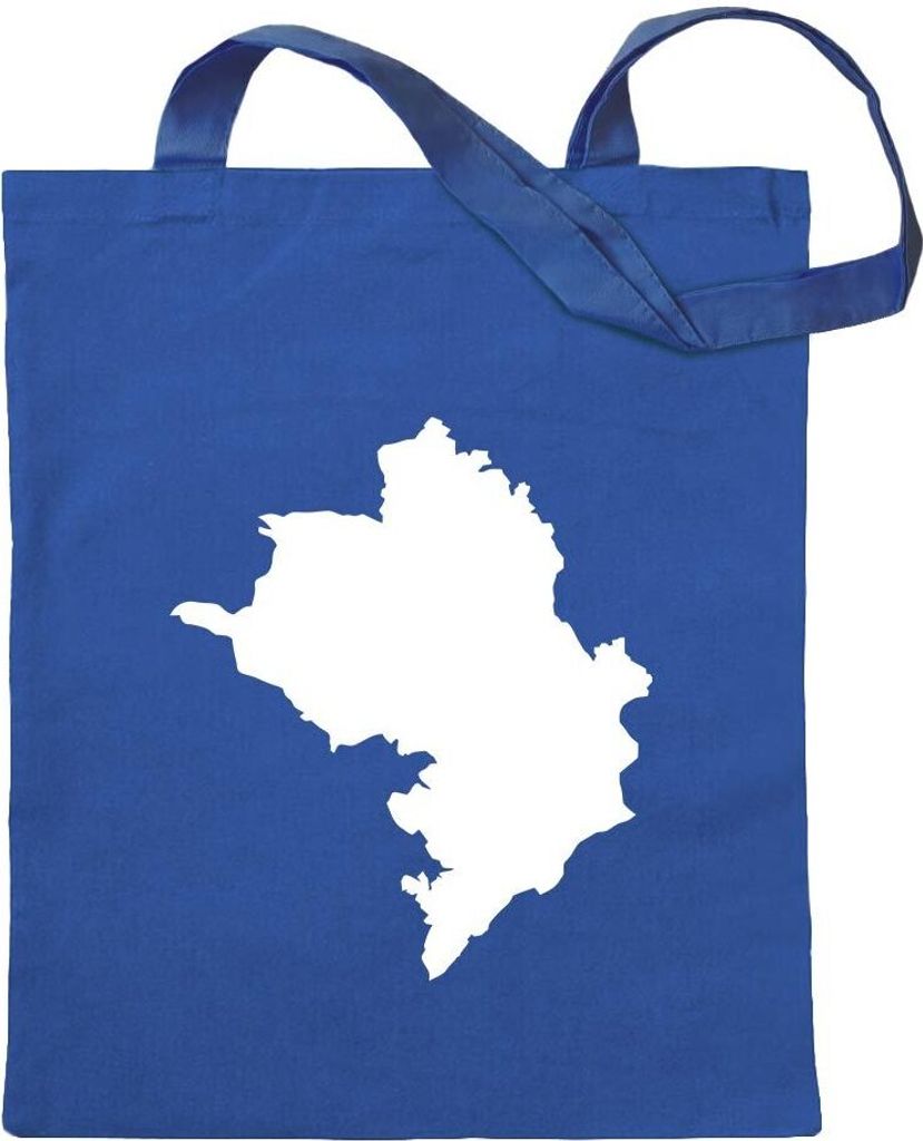 Kiwistar - Baumwolltasche - royalblau - Bergkarabach Umriss Kontur - Tragetasche Stoffbeutel Umhängetasche Langer Henkel