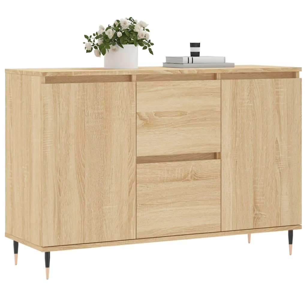 vidaXL Credenza Robusta 104x35x70 cm - Legno Sonoma e Metallo - 4
