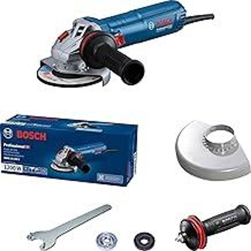Bosch Professional kabelgebundener Winkelschleifer GWS 12-125 S (Scheiben-Ø: 125 mm, 1200 W, inkl. Vibration Control-Zusatzhandgriff, Schutzhaube,...