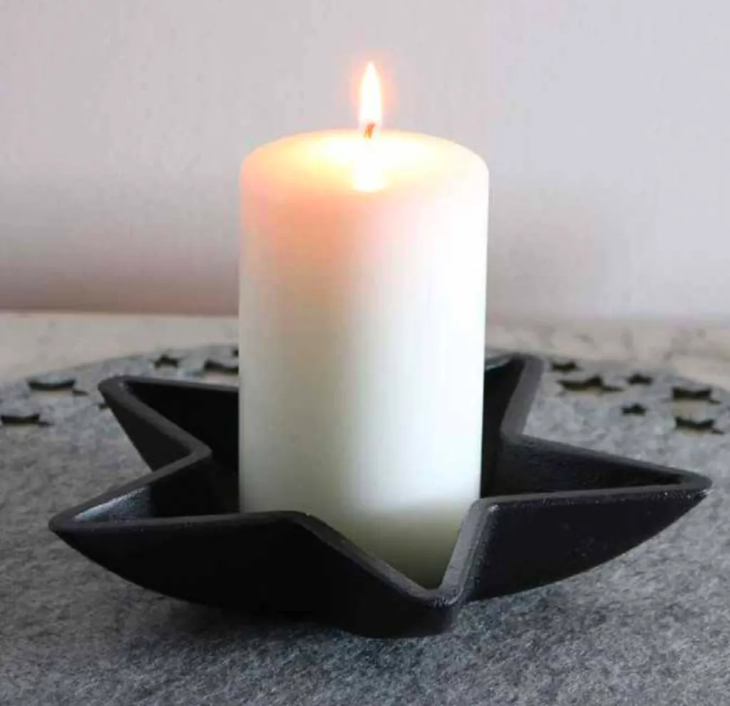 Ciotola portacandele in ghisa per tea light + candele normali