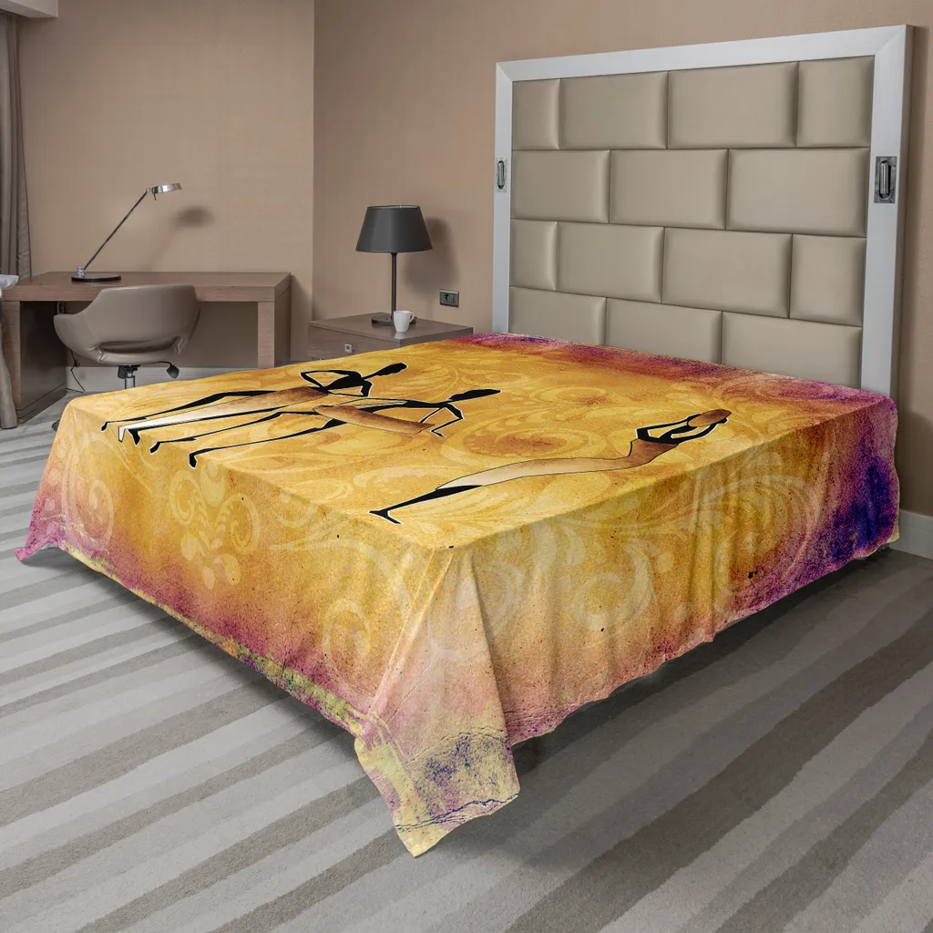 Drap de Dessus pour Lit Décoratif Thème Africain Violet 244x205 cm