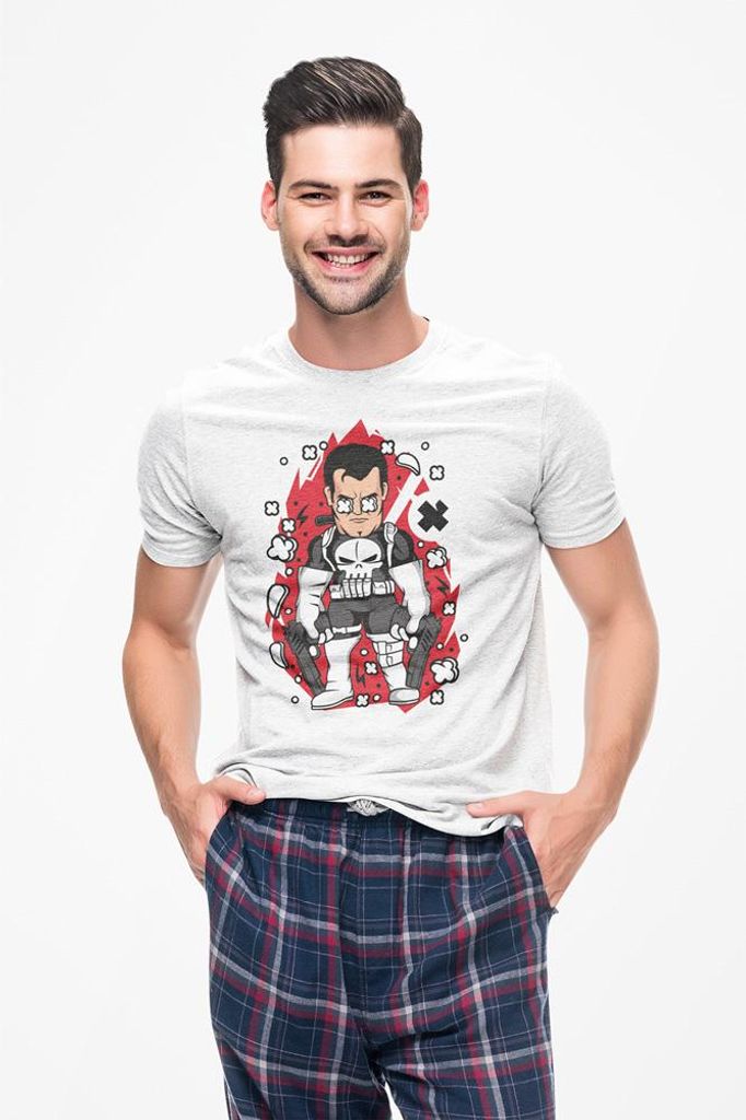 D&B Uni Polo PC00088 Punisher Weiß-Größe 5XL