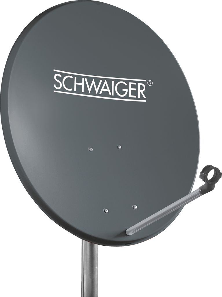 A satellite dish is shown against a white background.