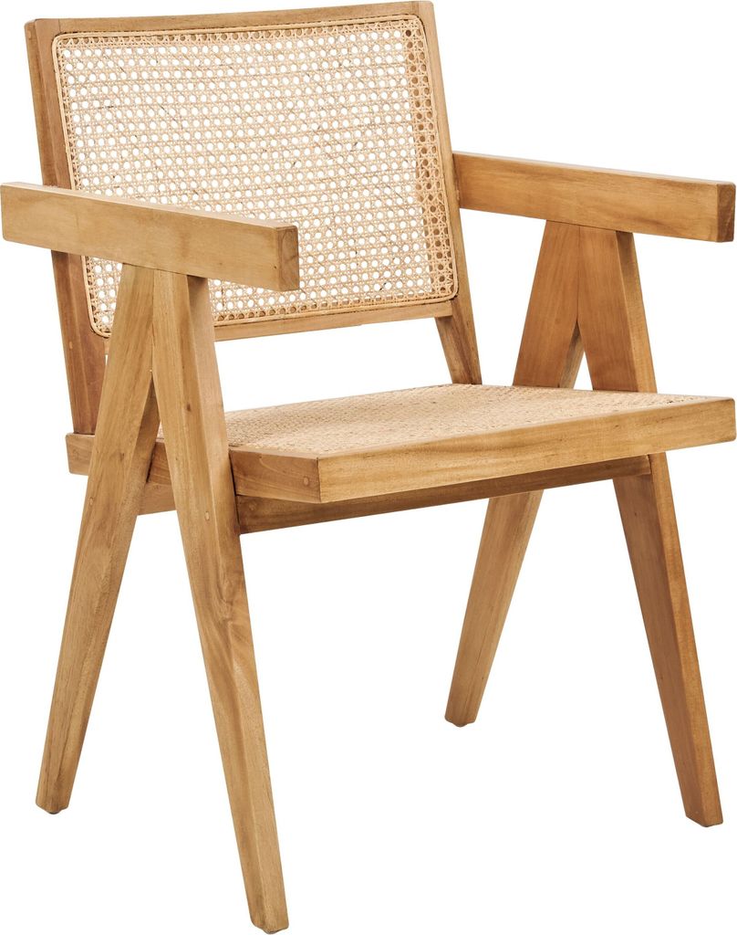 BELIANI Stuhl Hellbraun Rattangeflecht Mahagoni Holz Natürlich Wiener Geflecht Modernes Design Esszimmerstuhl Akzentstuhl