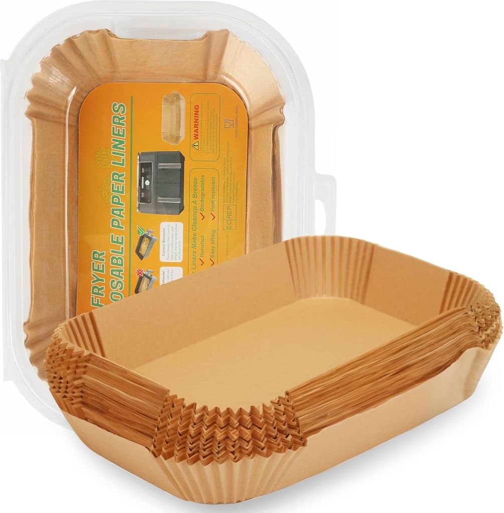 200Stück Airfryer Backpapier für Dual Zone Heißluftfritteuse , Backpapier für Heißluftfritteuse 2 Kammern , Zubehör für Anderen Doppelkamme...