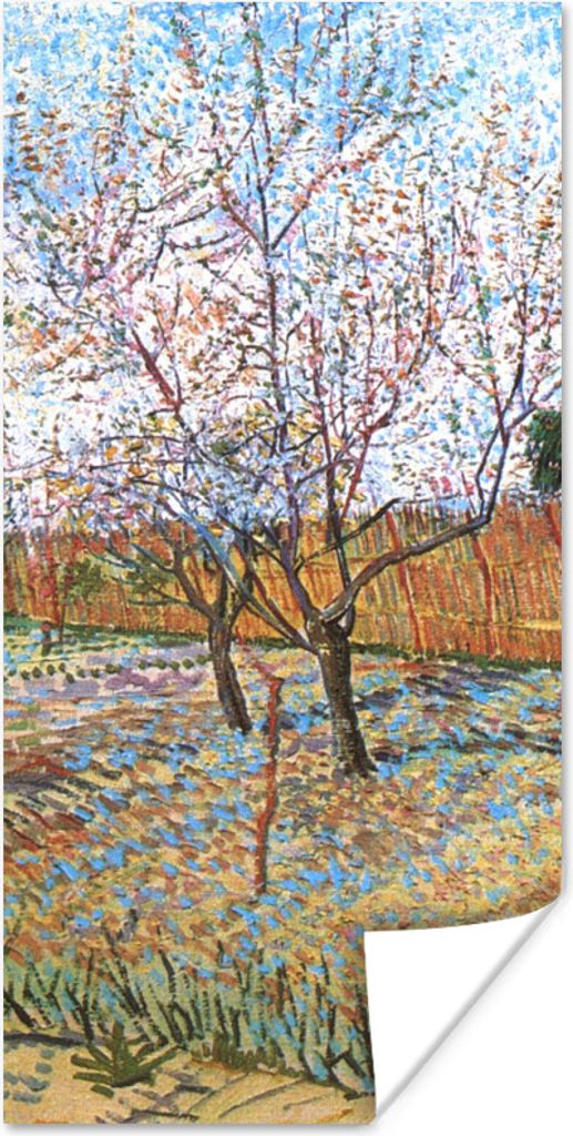 MuchoWow Poster Blühender Pfirsichbaum - Vincent van Gogh 60x120 cm - Wandschmuck