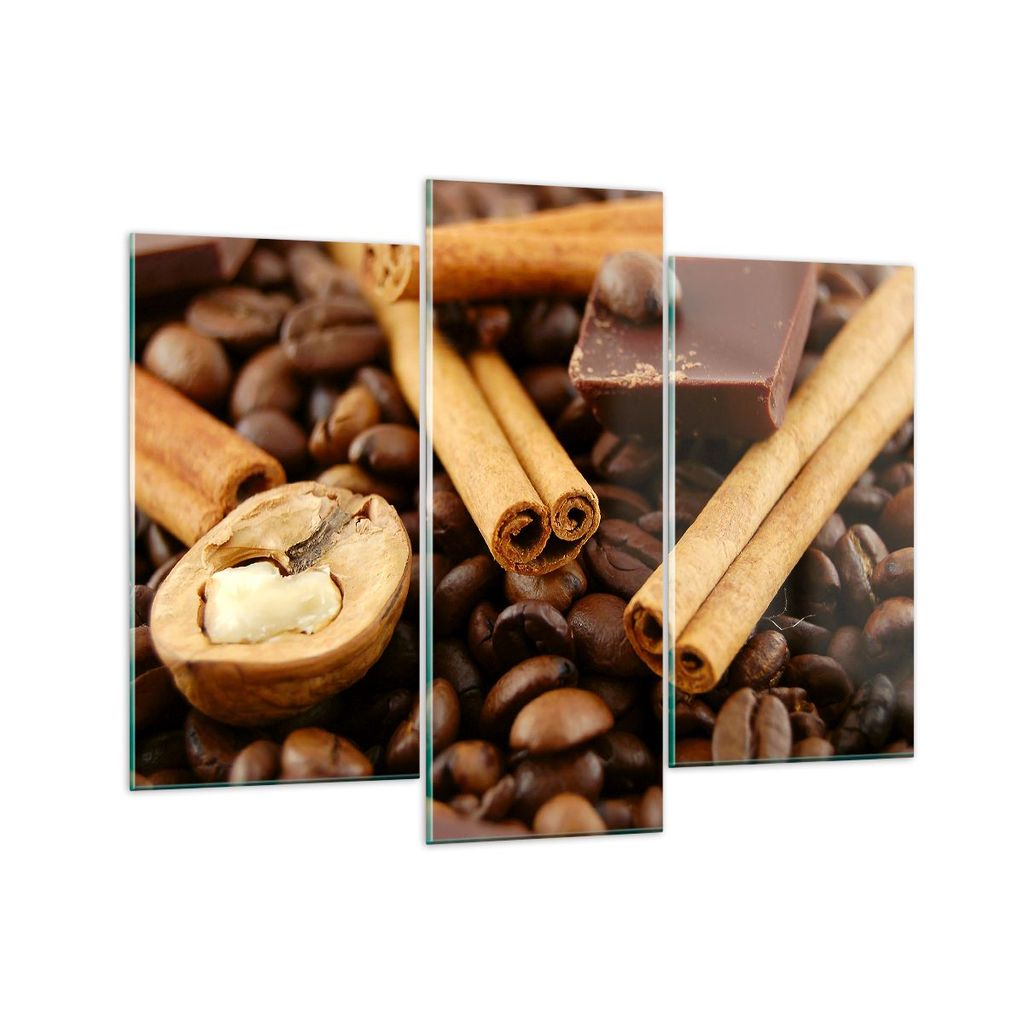 Bilder auf glas - Gerösteter Kaffee Aroma Schokolade - 130x100cm - Glasbilder - Wandbilder - Kunstdruck - Wanddekoration aus Glas - Glas Bilder - ...