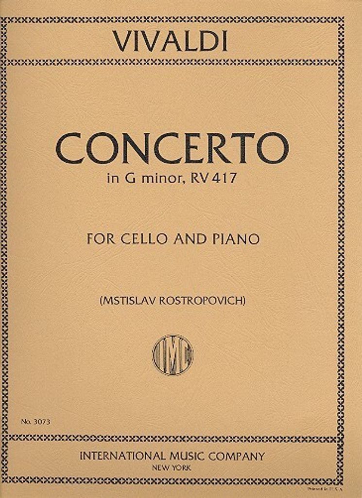 Concerto g minor RV417 for cello and orchestra for cello and piano