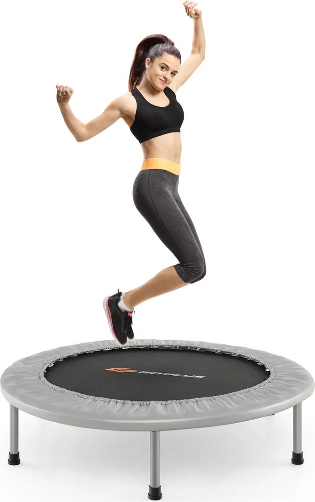 Trampoline de Fitness Pliable Gris Ø97cm pour Sport et Loisir 150kg